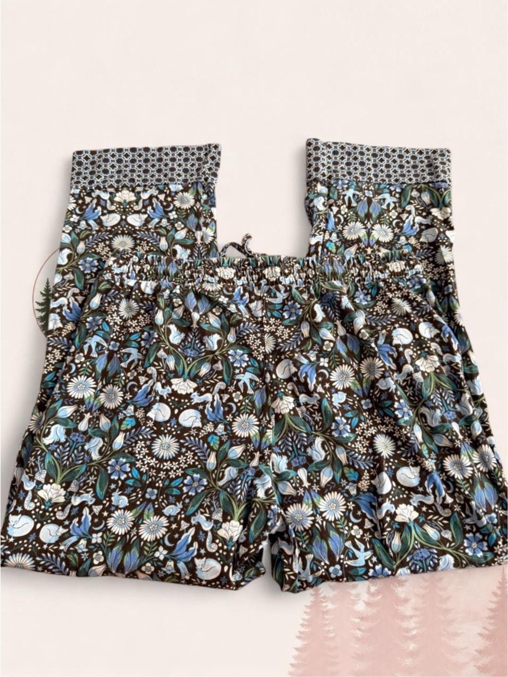 Vera Bradley Women’s Pajama Lounge Pants Size Large Blue Floral Print Sleepwear - Picture 3 of 4